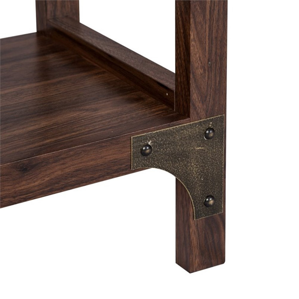 Saint Birch Logan 4 Shelf X Cross Modern Wood Bookcase in Walnut   Industrial   Bookcases   by Homesquare  Houzz