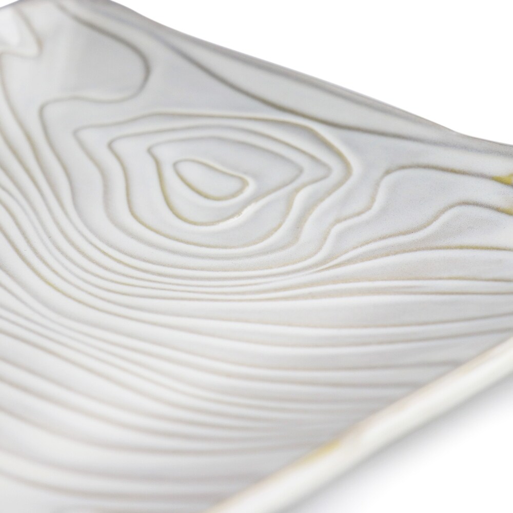 Martha Stewart 14in Stoneware Wood Pattern Serving Plate