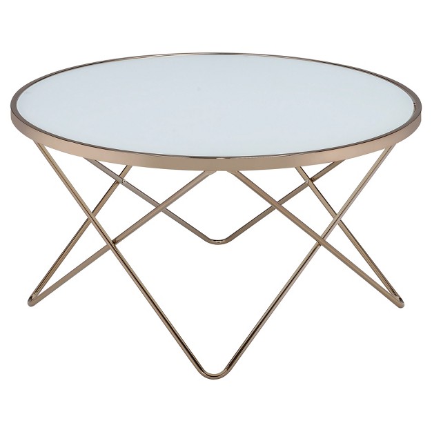 Coffee Table Frosted Champagne Acme Furniture