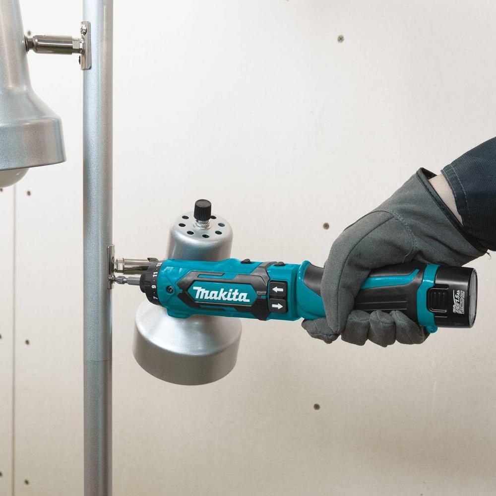 Makita 7.2V Lithium-Ion 14 in. Cordless Hex Driver-Drill Kit with Auto-Stop Clutch DF012DSE