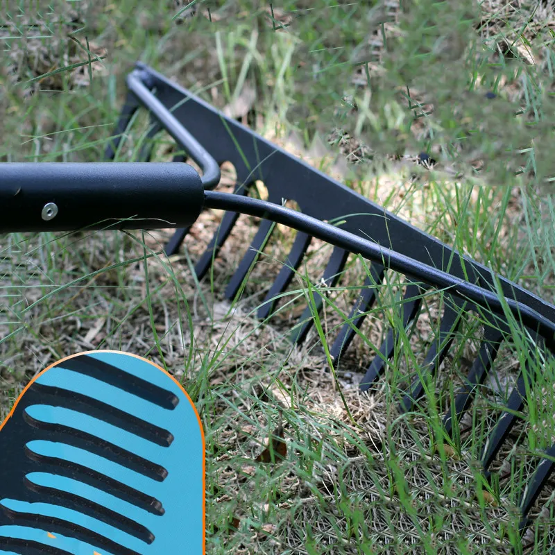 High Quality Non Slip Grip Garden Hand Rake 14 Teeth Hand Rake Tool  With Fiberglass Handle