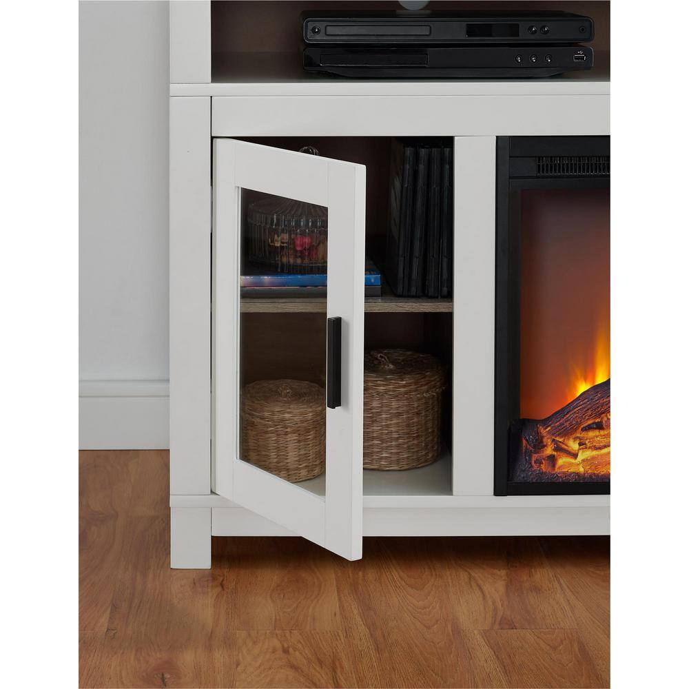 Ameriwood Carver White Electric Fireplace 60 in. TV Stand 1774296COM