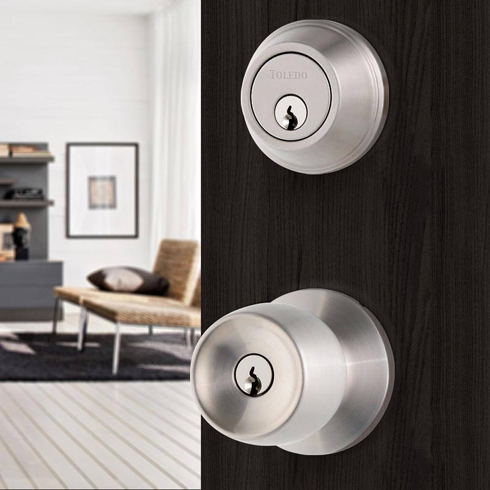 TOLEDO Double Cylinder Satin Nickel Combo Set CV1501MAUS32D