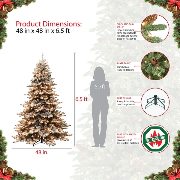 Puleo International 7.5 ft. PreLit Royal Majestic Artificial Christmas Tree