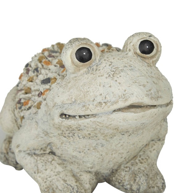 Fiberglass Farmhouse Frog Garden Sculpture Light Gray Olivia amp May