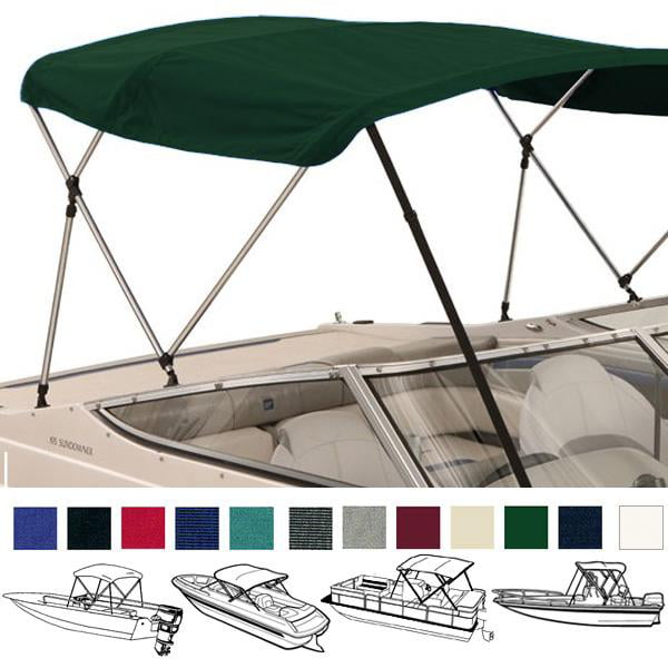 EliteShield 3 Bow Bimini Top Boat Cover Green 3 Bow 72