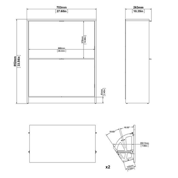 Porch and Den Cambria 2-drawer Shoe Cabinet - - 28639730