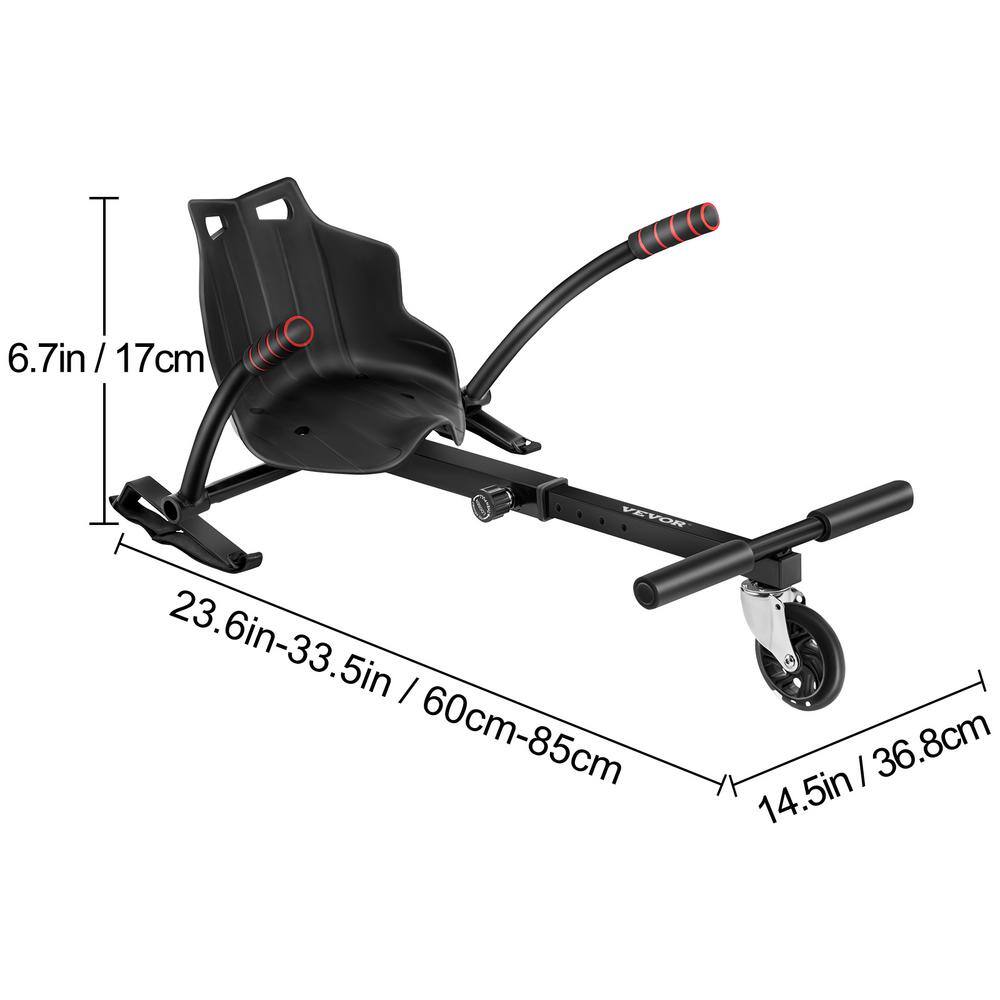 VEVOR Hoverboard Kart Accessory Scooter Frame with 2 LED Swivel Wheel for 6.5 in. 8 in. 8.5 in. 10 in. Self Balancing Scooter 2016HFFLPHCJ00001V0