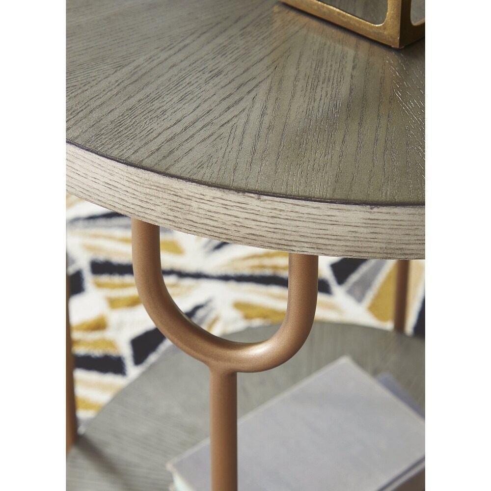 Signature Design by Ashley Ranoka Metallic Round Accent Table