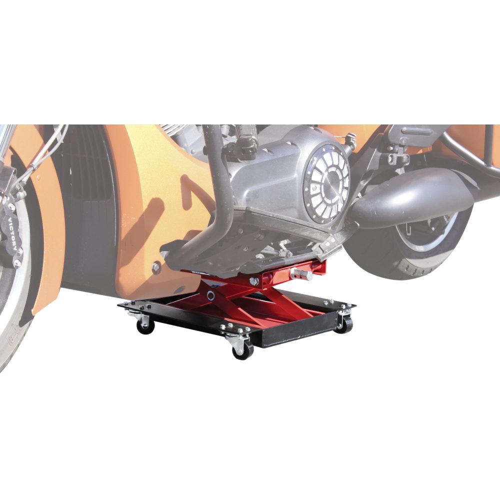 Extreme Max 5001.5059 Wide Motorcycle Scissor Jack with Dolly， 1100 lbs.