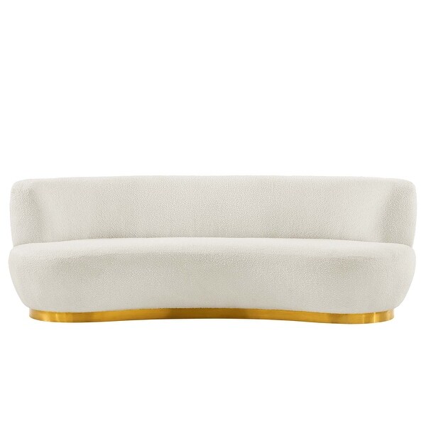 Kindred Boucle Upholstered Sofa With Gold Stainless Steel Base