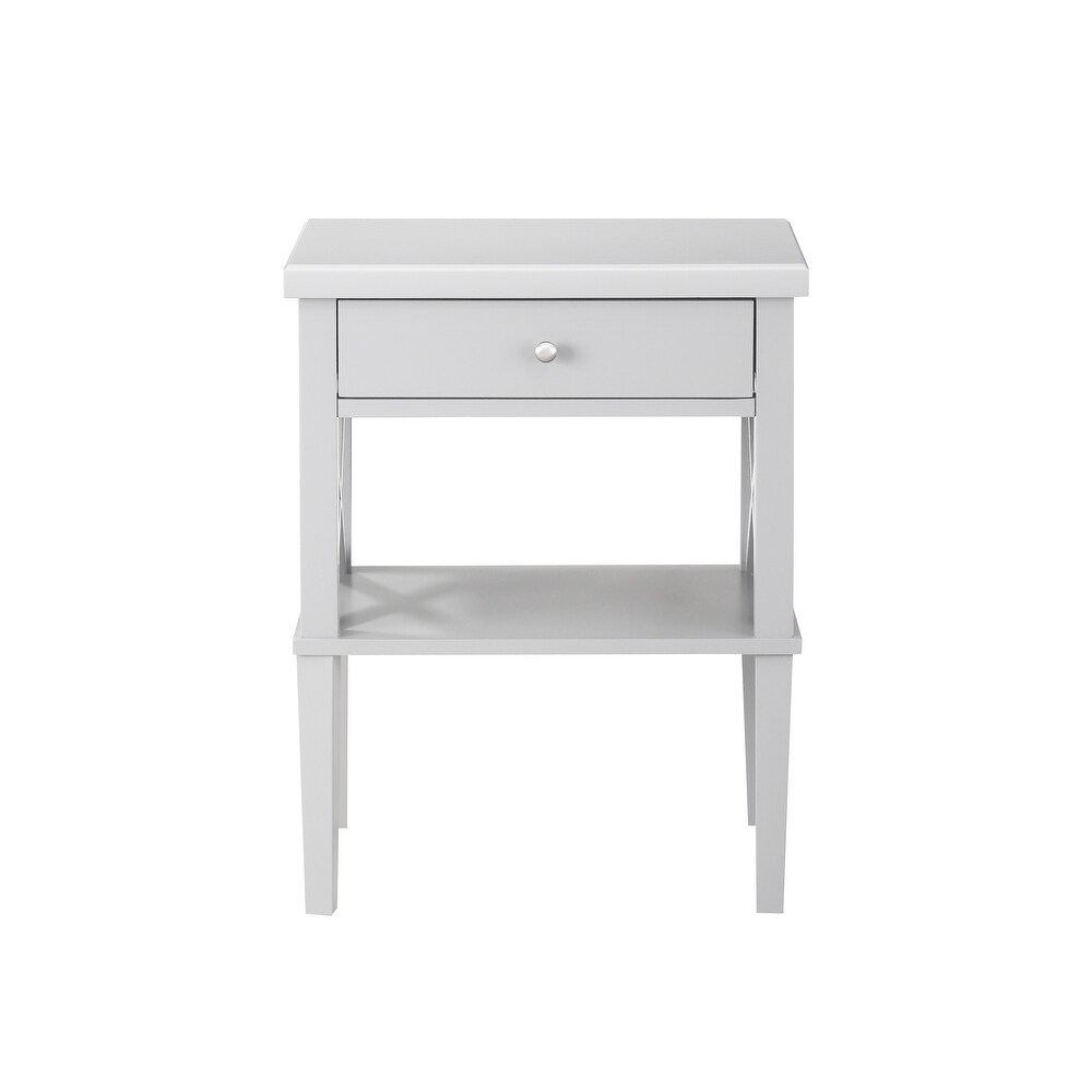 Madison Double Bed Table Simple Side Table with 1 Drawer and Open Shelving Small Bedroom Dresser Accent Table Chair Side