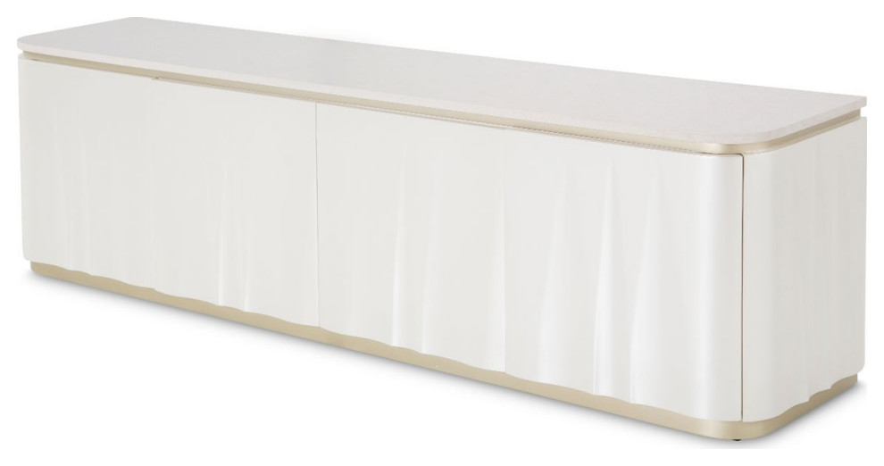 Aico Amini London Place Media Cabinet in Creamy Pearl   Transitional   Media Cabinets   by AMOC  Houzz