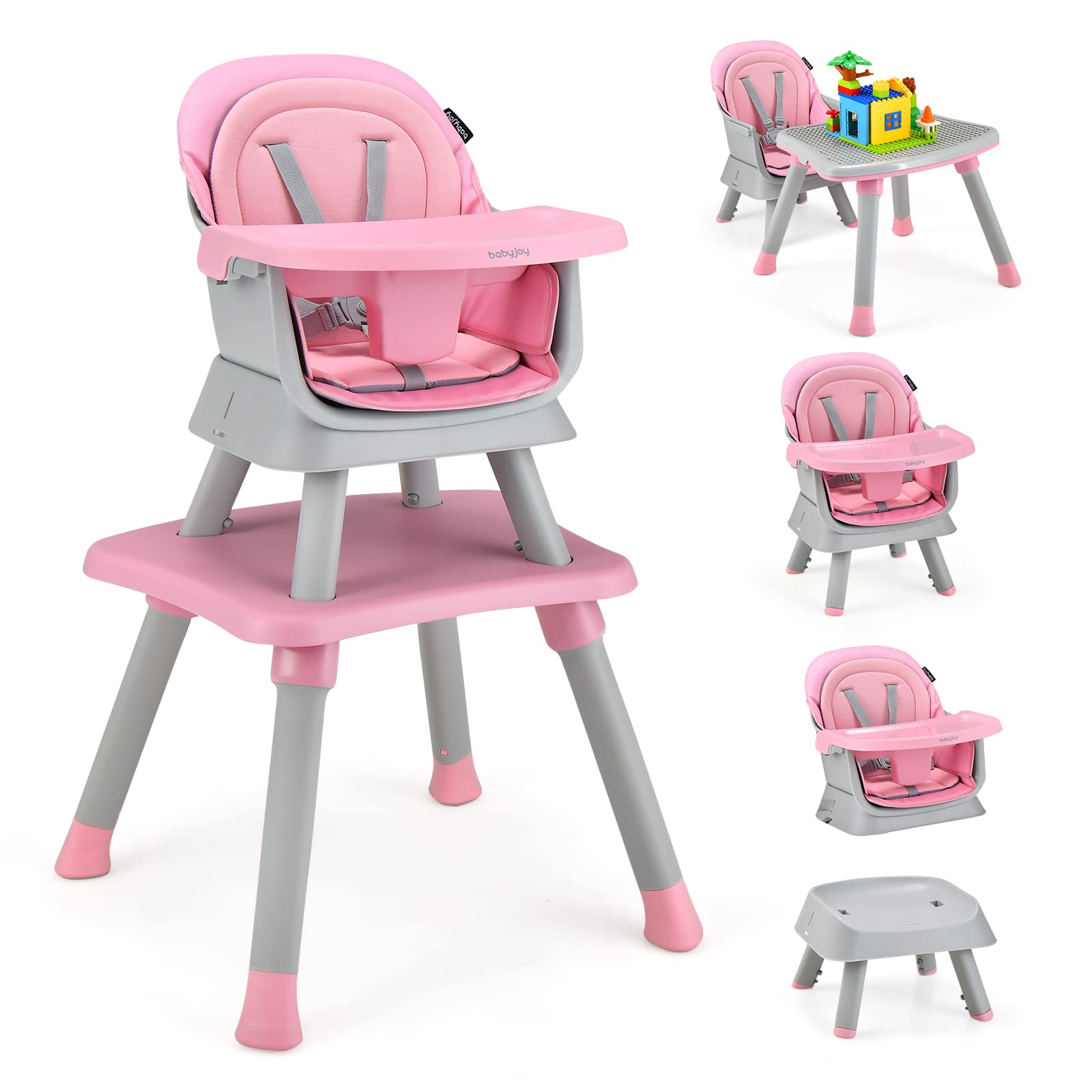 Costzon Baby High Chair, 8 in 1 Convertible Highchair for Babies & Toddlers