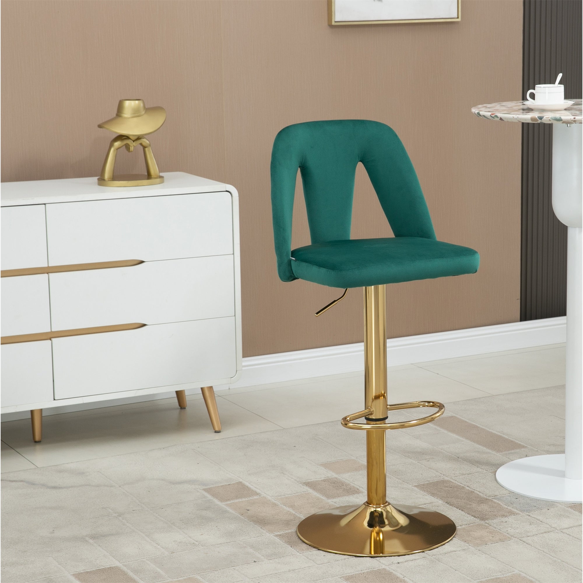 Bar Stools with Back and Footrest， Counter Height Bar Chairs