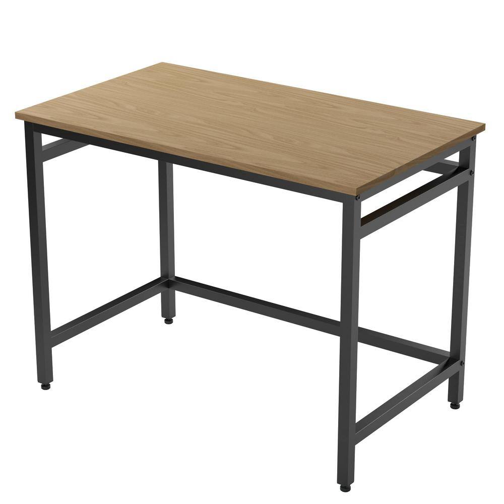 Brookside Delle 40 in. Rectangular Oak Industrial Metal Computer Desk BS0004DSK40BR