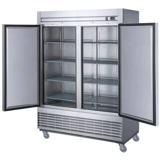 Cooler Depot 55in 47cu.ft. Commercial Auto-Defrost Upright 2 Door Refrigerator in Stainless Steel DXXD55R