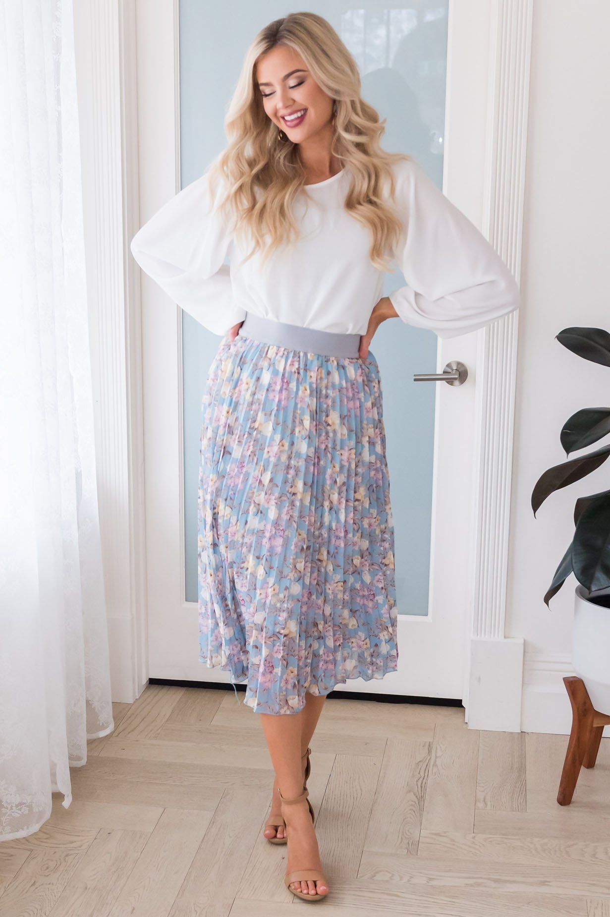 Floral Dreams Modest Pleat Skirt