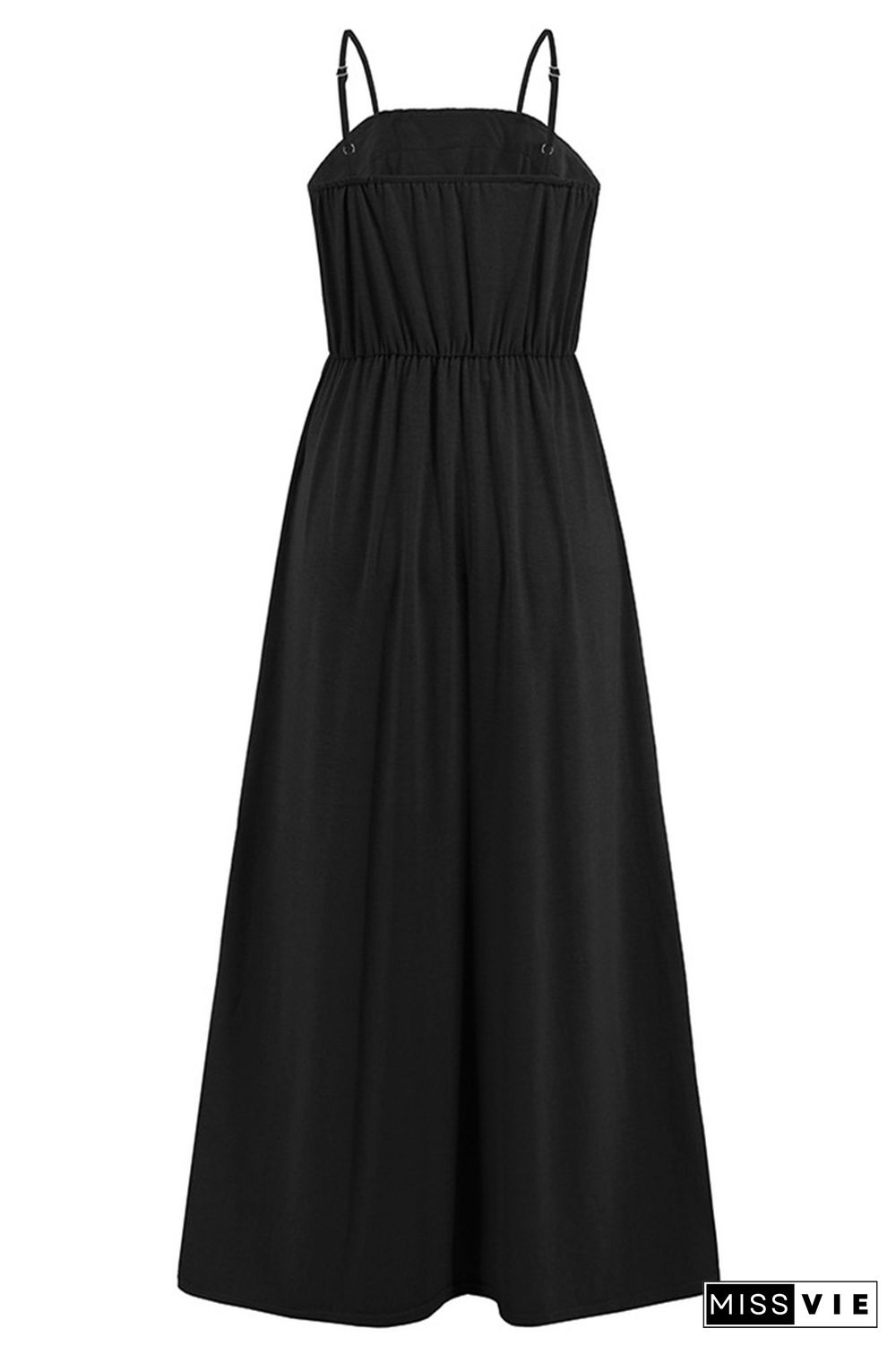 Plain Lace Edge Split Maxi Dress