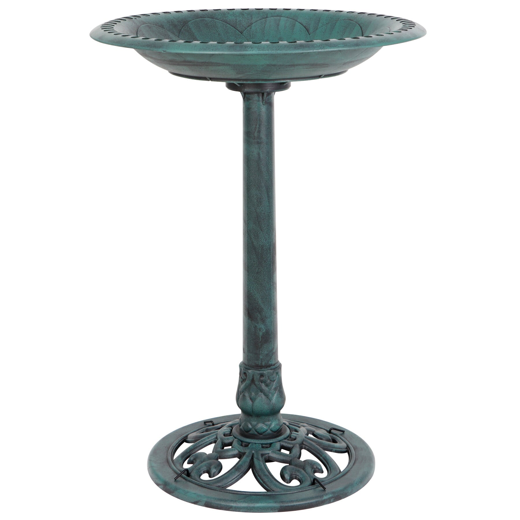 ZENY 28" Height Garden Resin Vintage Freestanding Bird Bath Bowl, Green