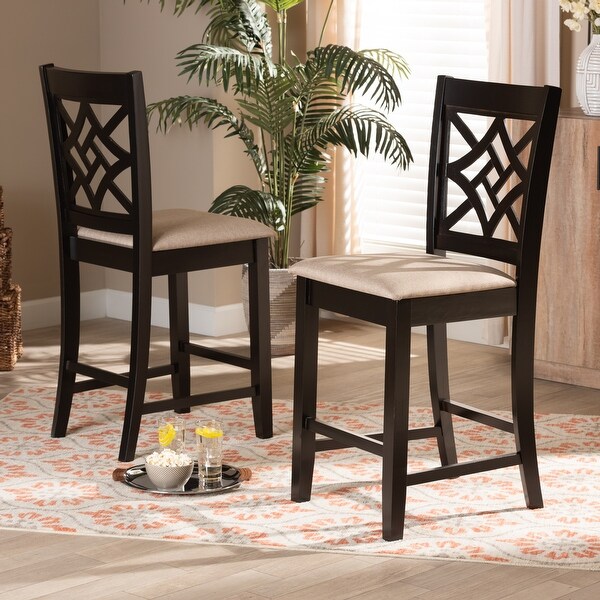 Nicolette Modern and Contemporary Transitional 2-PC Counter Stool Set