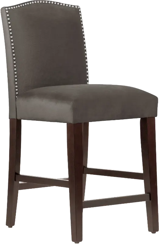 Theo Dark Brown Nail Button Back Counter Stool- Skyline Furniture