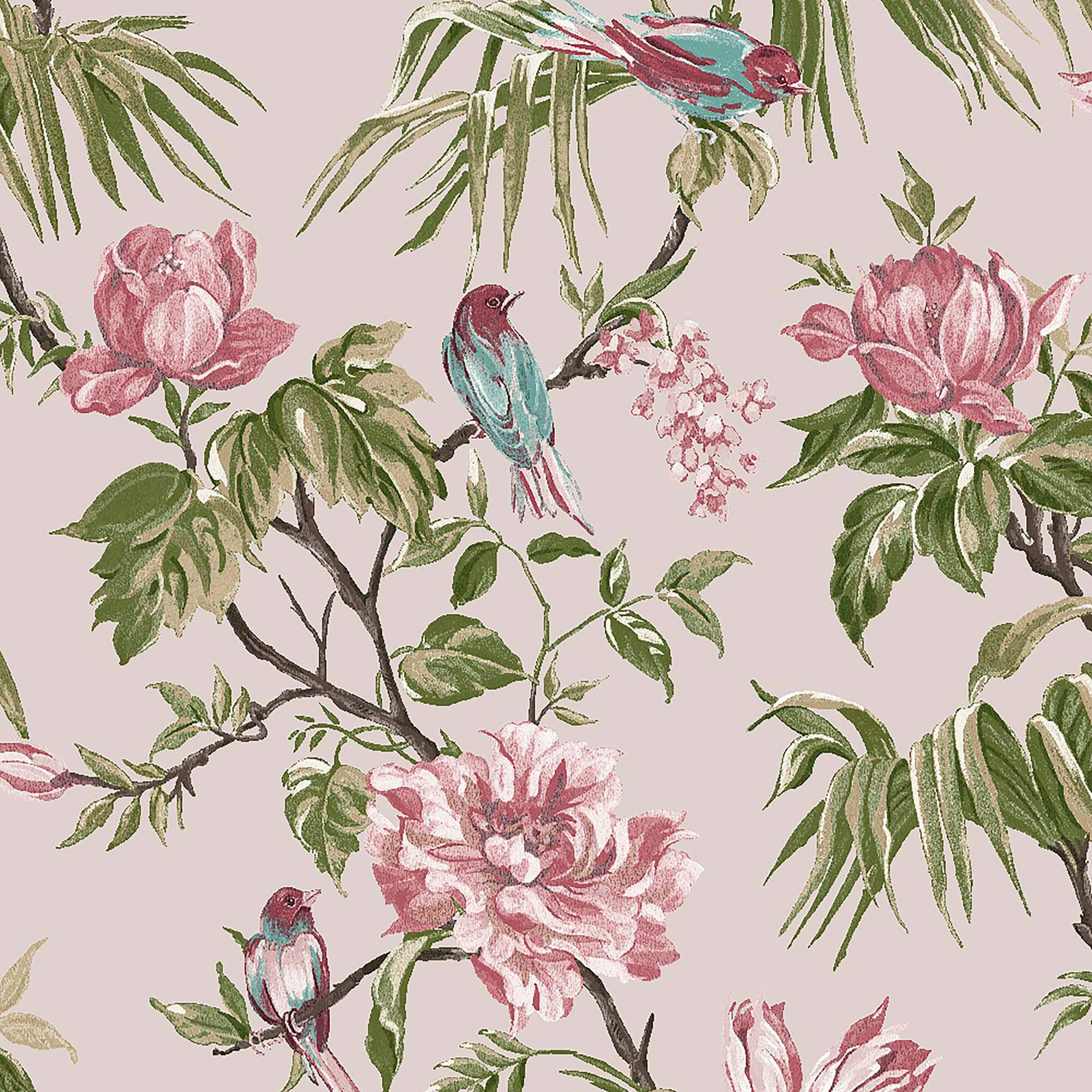 NEXT Birds and Blooms Mauve Wallpaper