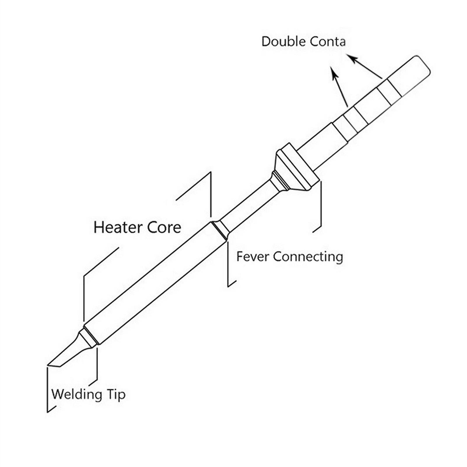 1pc Soldering Iron Tip Double Conta Fever Connectin Heater Core Replacement Parts For Mini Digital Lcd Solder  Ts-b2