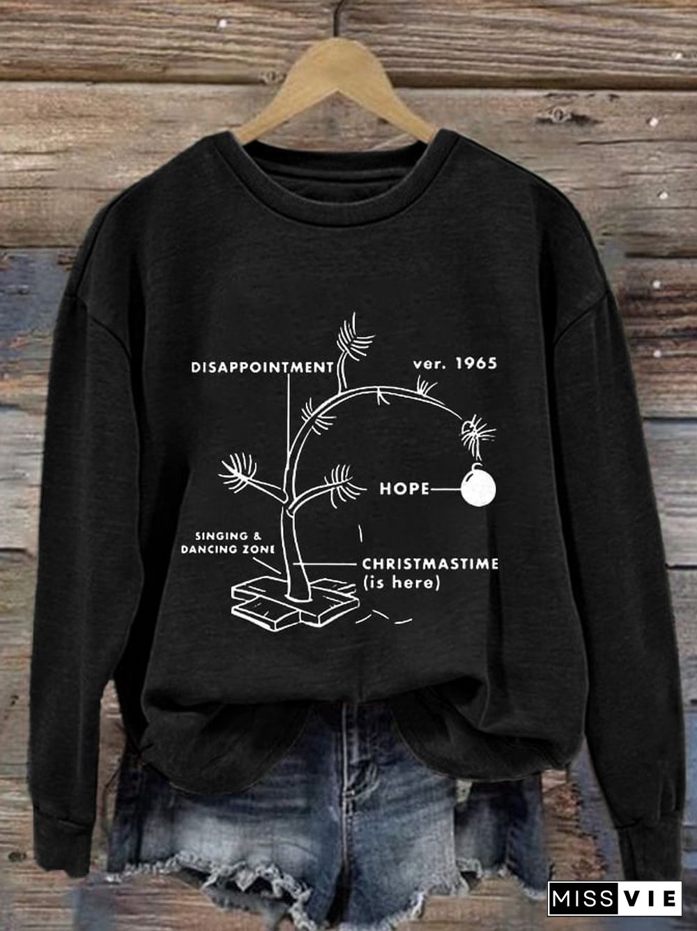 Retro 1965 CB's Christmas Tree Print Sweatshirt