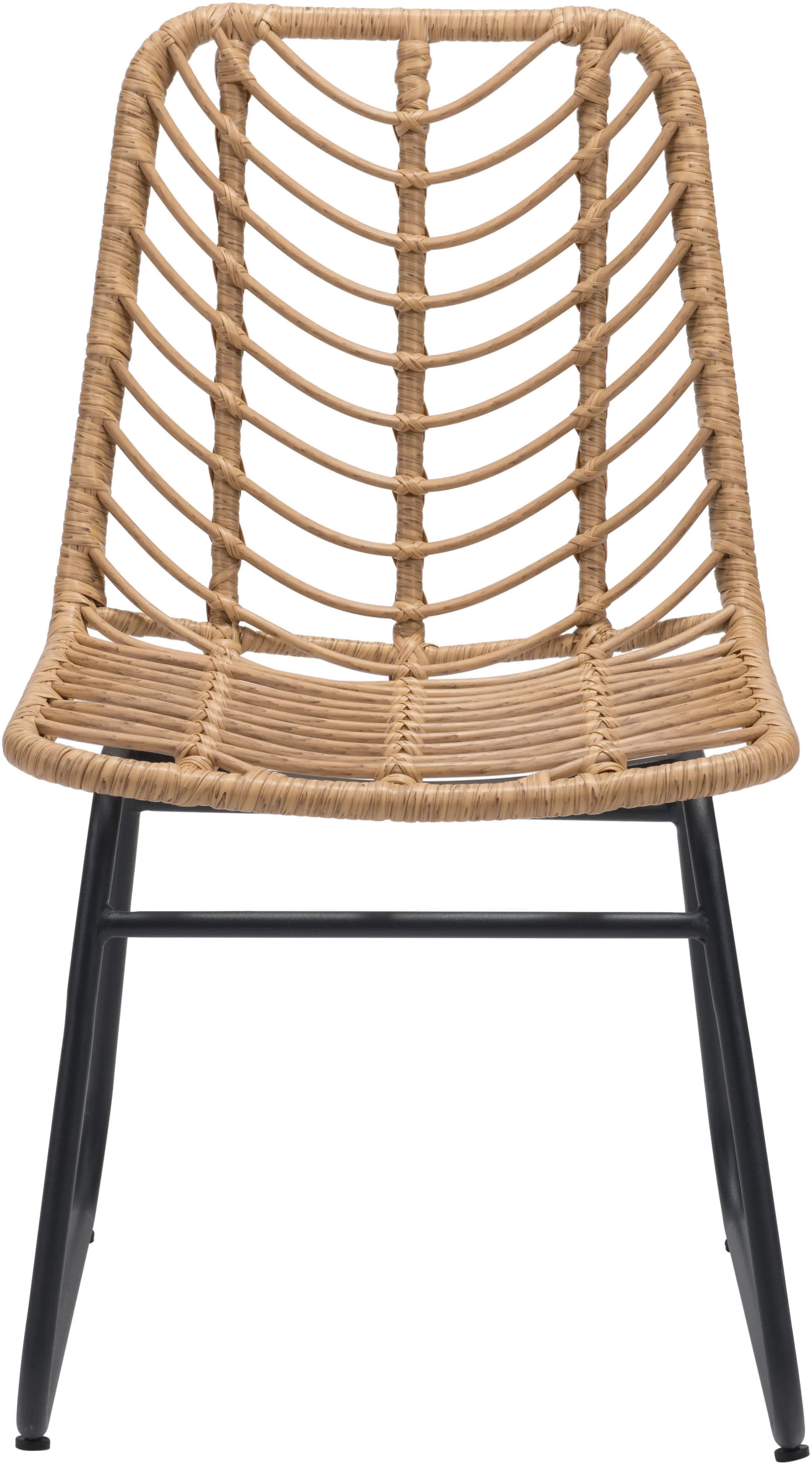 Pair of Modern Natural Patio Dining Chairs - Laporte