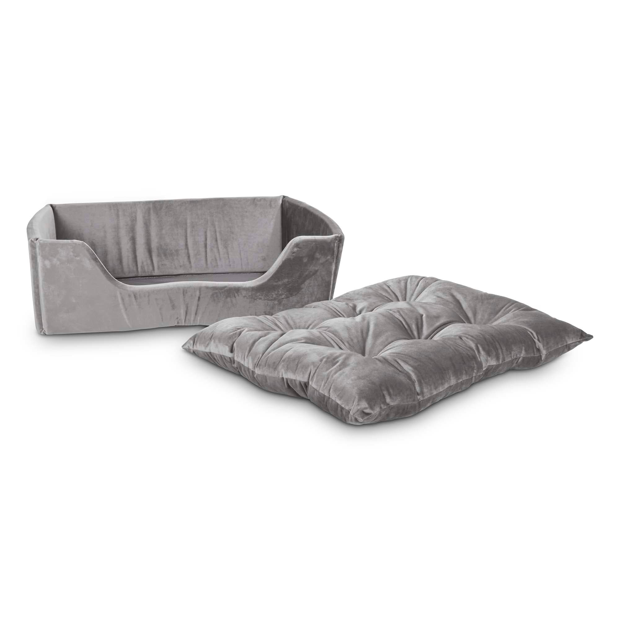 EveryYay Grey Snooze Fest Cuddler Box Dog Bed， 24