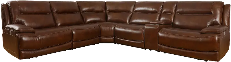 Colossus Brown 6 Piece Power Reclining Sectional