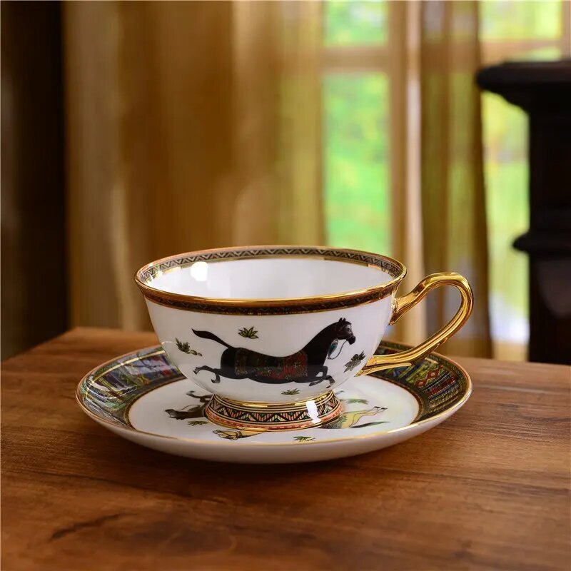 15 Piece War Horse Ceramic Coffee Set