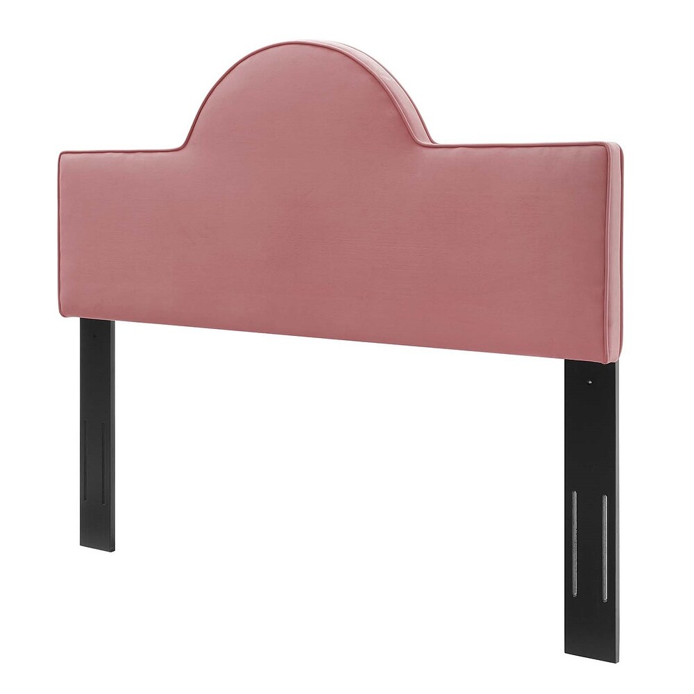 Livingston Arched Heather Pink Velvet Upholstered Full/Queen Size Headboard