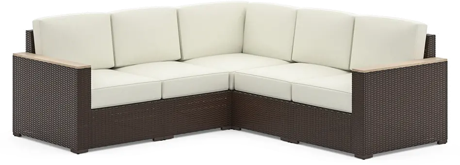 Palm Springs Brown Outdoor 5 Seat Sectional