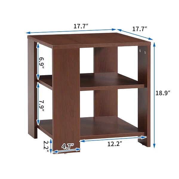 Square Side Table， 3-tier End Table