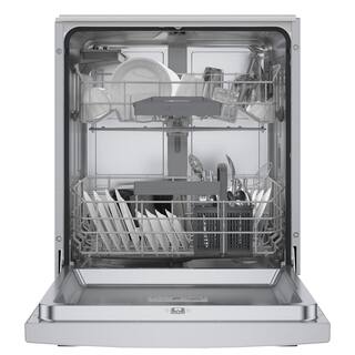 Bosch 300 Series 24 in. ADA Compliant Smart Front Control Dishwasher in Stainless Steel with Stainless Steel Tub 46dBA SGE53B55UC