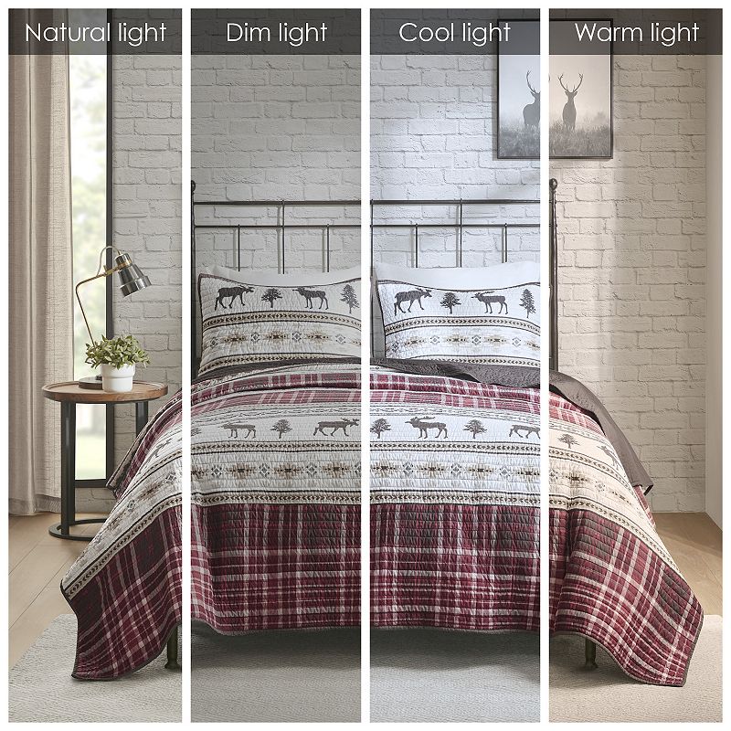 Woolrich Winter Valley 3-piece Oversized Microfiber Quilt Set with Shams