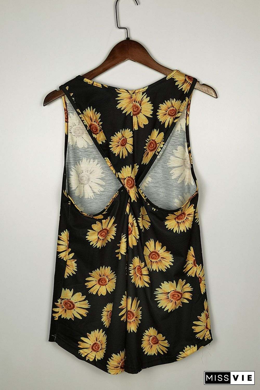 Sunflower Leopard Twisted Tank Top