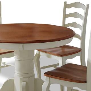 HOMESTYLES French Countryside 5-Piece Oak and Rubbed White Dining Set 5518-308