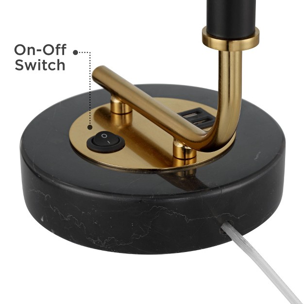 High Black Gold With Dual Usb Charging Ports Metal Drum Shade For Bedroom Living Room Home