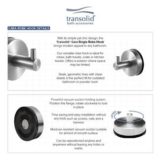 Transolid Cara Single Robe Hook in Brushed Stainless CRH-BS