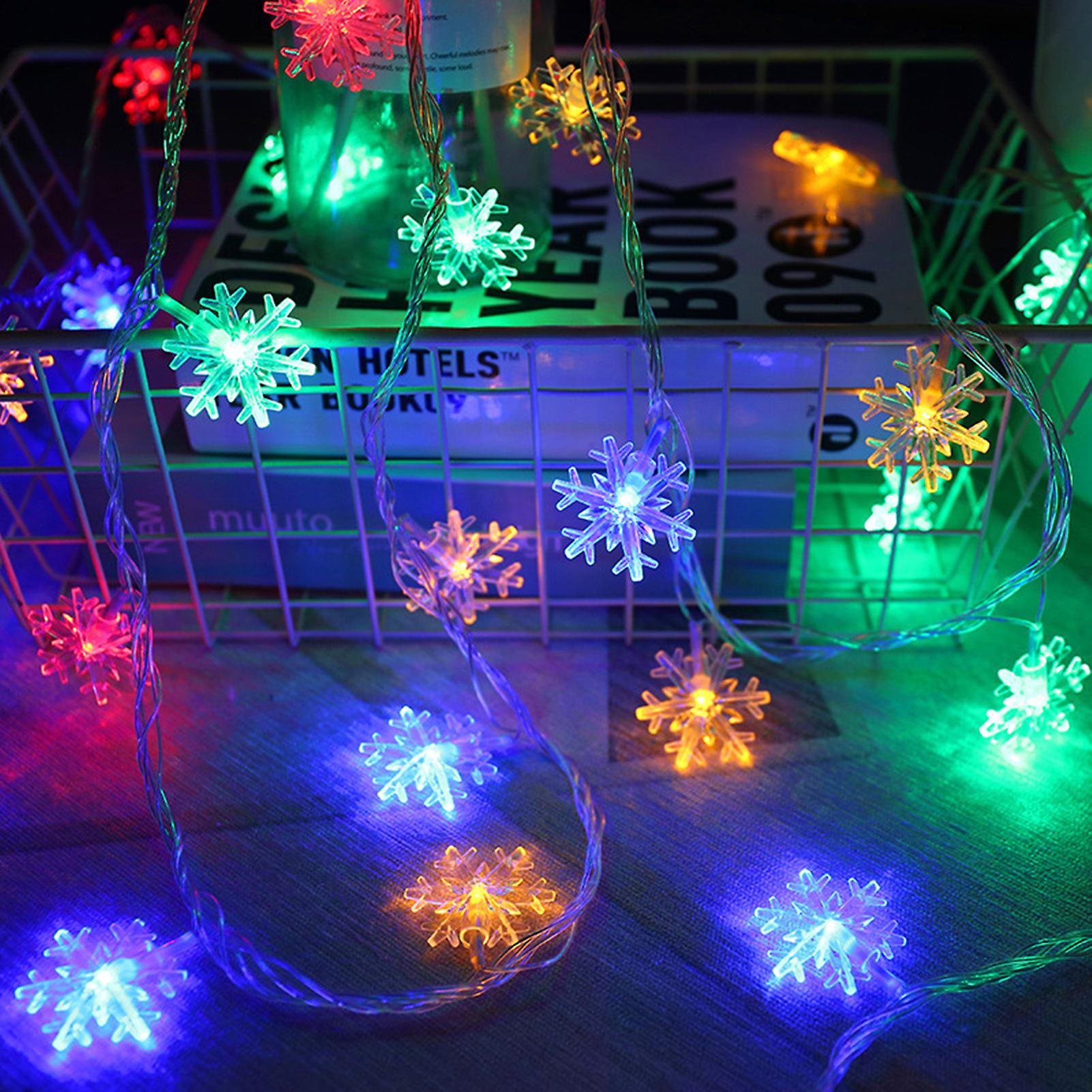 Snowflake Usb String Light Remote Control Room Decoration Christmas Holiday Party Light Outdoor Camping Decorative Modeling Hanging Lamp No.254026