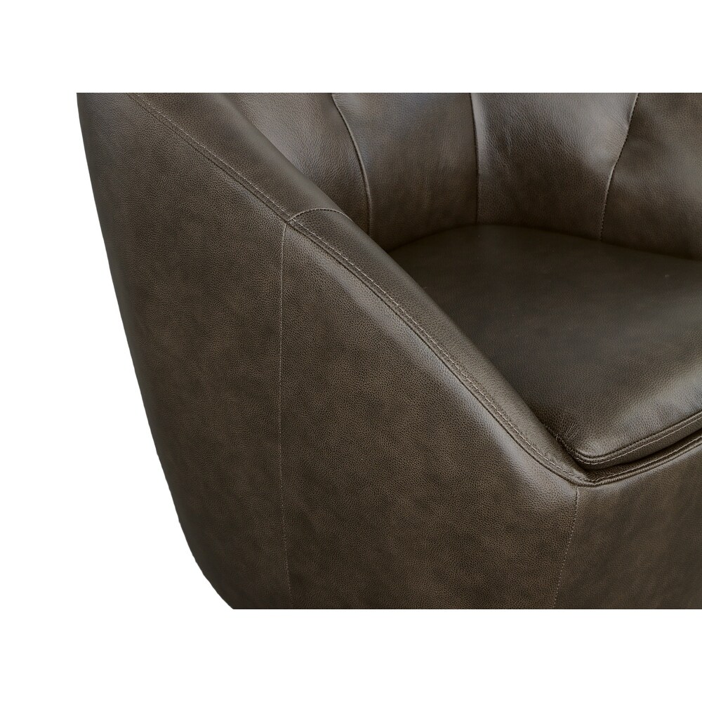 Homestyles Wade Brown Leather Swivel Chair   30\