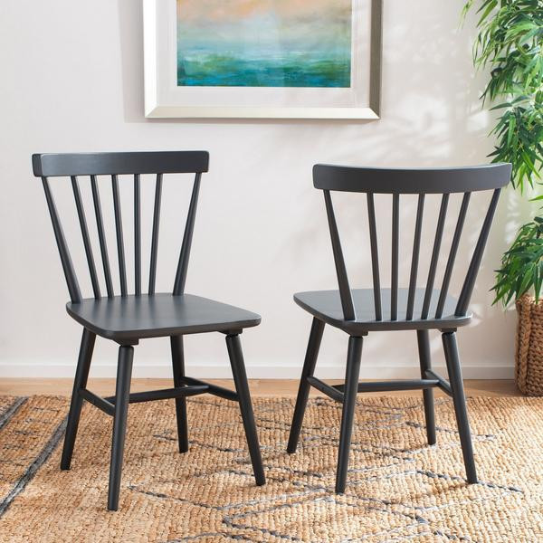 Horace Spindle Back Dining Chair  Set of 2  Gray   Midcentury   Dining Chairs   by Rustic Home Furniture Deco  Houzz