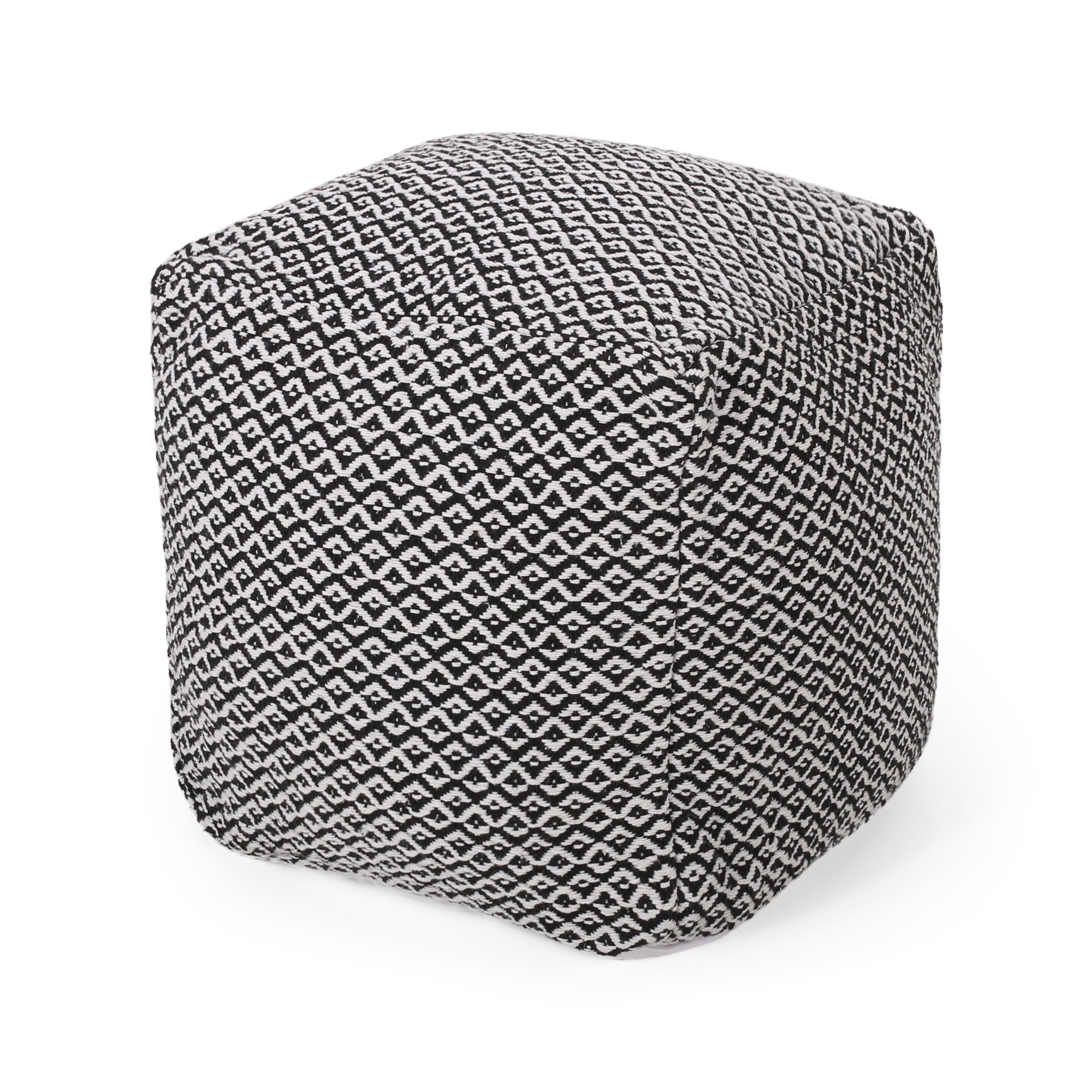 Barak Boho Fabric Cube Pouf