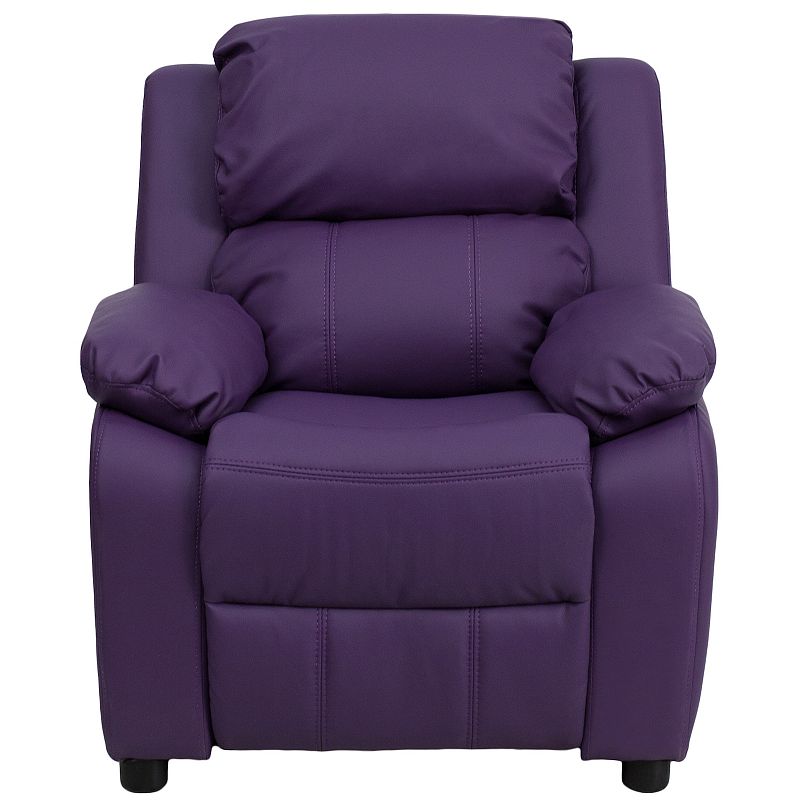 Kids Flash Furniture Deluxe Storage Arms Padded Recliner Chair