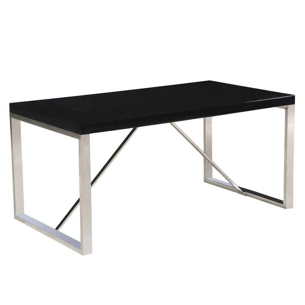 Modern Designer Wood Top Dining Table with Metal Legs Strong Sturdy Frame 70.75\