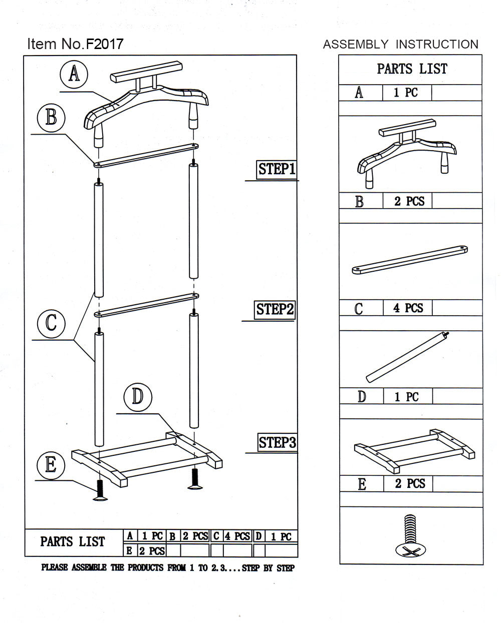 Home Craft Men's Valet Stand in Multiple Colors