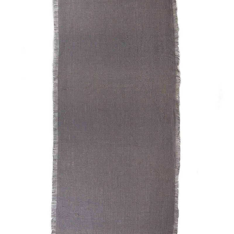 72 Charcoal Gray Solid Fringed Rectangular Table Runner